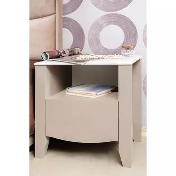 Тумба прикроватная Brownie 42, 512 392 520 мм, цвет мокко / белый