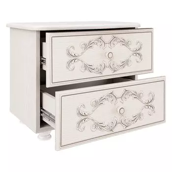 Тумба прикроватная «Каролина», 530356440 мм, патина, цвет вудлайн кремовый