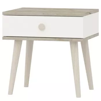 Тумба прикроватная «Лайн», 450372450 мм, цвет белый / дуб крафт серый