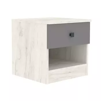 Тумба прикроватная «Люсси», 1 ящик, 404414408 мм, цвет дуб крафт белый/шифер серый