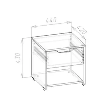 Тумба прикроватная Мико 440х420х410 Белый/Бриллиант