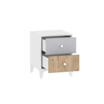 Тумба прикроватная «Морти», 446452562 мм, цвет дуб бунратти/серый/белый