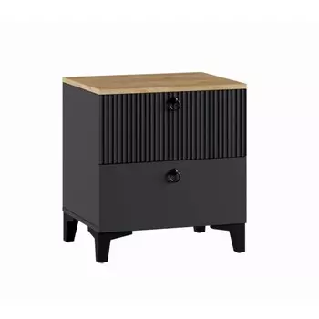 Тумба прикроватная Ника, 400х410х516, Графит/Дуб/Эйфория МДФ