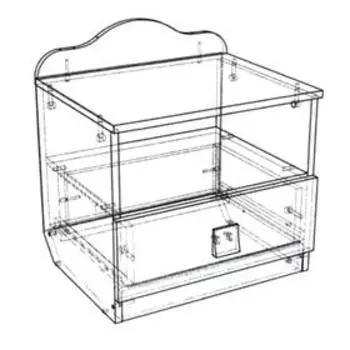 Тумба прикроватная «Принцесса», 500 × 400 × 550 мм, цвет дуб сонома