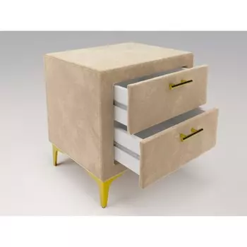 Тумба прикроватная Рошаль 500х400х570 Бежевый Велюр