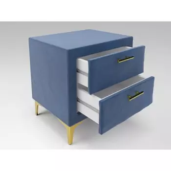 Тумба прикроватная «Рошаль», 500400570 мм, цвет синий велюр