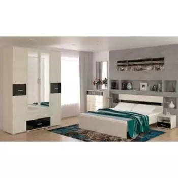 Тумба прикроватная «Сити 67», 354404414 мм, цвет сосна карелия / чёрный глянец