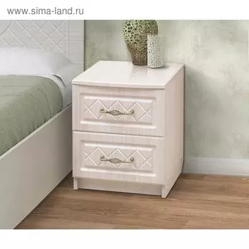 Тумба прикроватная «Венеция 5.1», 2 ящика, цвет ясень анкор светлый / ясень бланко матовый