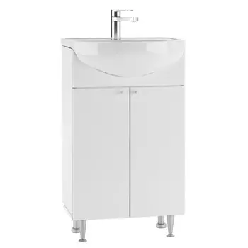 Тумба напольная «Домино. Промо», под раковину «Элегия 50», левая/правая, без ящиков, 485301820, цвет белый