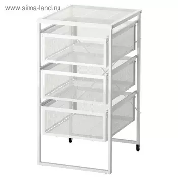 Тумба с ящиками ЛЕННАРТ, белый
