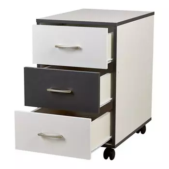 Тумба на колёсах Polini Kids Mirum, с ящиками, 40х55 см, цвет белый-графит