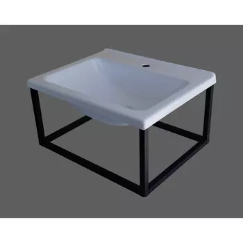 Тумба с раковиной Loft500, 500270395 мм, цвет белый/чёрный