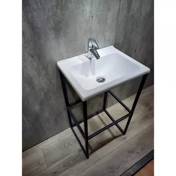 Тумба с раковиной Loft500 np, 500395869 мм, цвет чёрный/белый