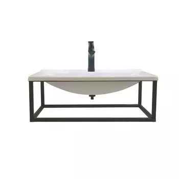 Тумба с раковиной Loft700, 685260385 мм, цвет чёрный/белый