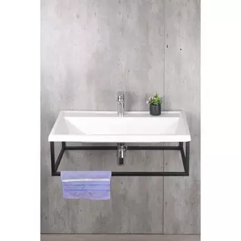 Тумба с раковиной Loft800, 790260500 мм, цвет чёрный/белый