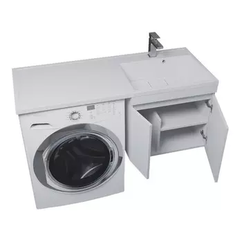 Тумба с раковиной Uperwood Magenta 60/120 см, подвесная, белая, с дверцами, правая