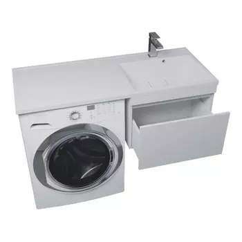 Тумба с раковиной Uperwood Magenta 60/120 см, подвесная, белая, выдвижной ящик, правая