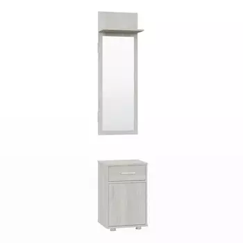 Тумба с зеркалом «Афина», 400 343 2078 мм, 1 дверь, 1 ящик, цвет ясень анкор светлый