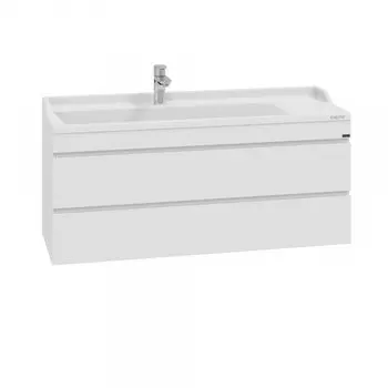 Тумба СаНта «Марс 120» 2 ящика, подвесная, белый с раковиной SIRIUS 120