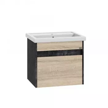 Тумба СаНта «Мира 60» янтарный, подвесная, 1 ящик, с раковиной «Fest 60»