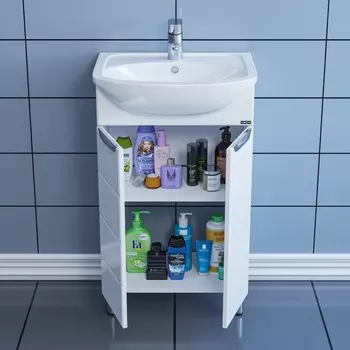 Тумба СаНта «Родос 50» напольная с раковиной «Уют 50»