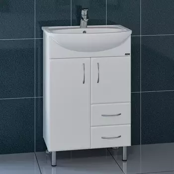 Тумба СаНта «Уют 55» белая с раковиной «Уют 55»