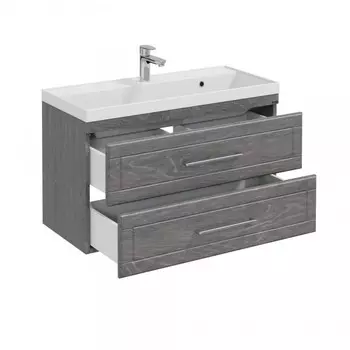 Тумба СаНта «Венера 100» дуб шале графит, подвесная с раковиной «Classic 100»