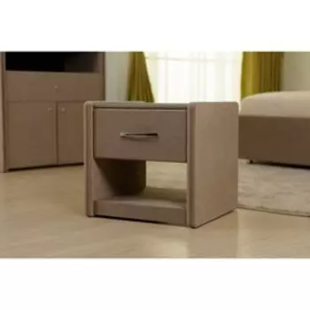 Тумба широкая «Алеро», 1 ящик, прозрачное стекло, велюр velutto 11, цвет сиреневый