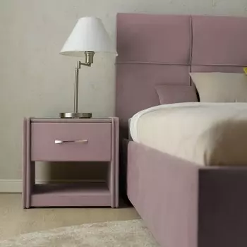 Тумба широкая «Алеро», 500 × 470 × 475 мм, 1 ящик, стекло, велюр, цвет st velvet 20