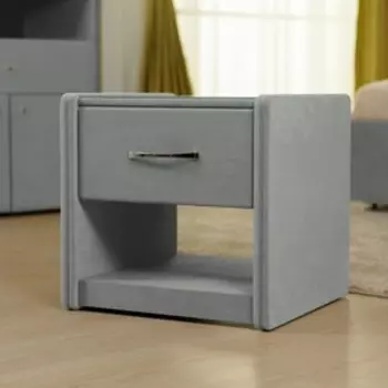 Широкая тумба «Алеро», 500470475 мм, 1 ящик, стекло, премиум велюр, цвет звездная пыль