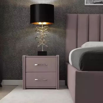 Тумба широкая «Алеро», 505 × 470 × 475 мм, 2 ящика, стекло, велюр, цвет st velvet 20