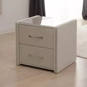 Тумба широкая «Алеро», 505 × 470 × 475 мм, 2 ящика, стекло, велюр, цвет st velvet 6