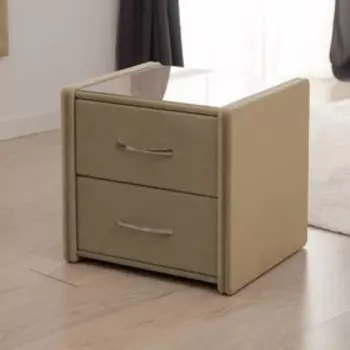 Тумба широкая «Алеро», 505 × 470 × 475 мм, 2 ящика, стекло, велюр, цвет st velvet 7