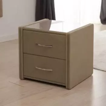 Широкая тумба «Алеро», 505470475 мм, 2 ящика, стекло, премиум велюр, пески касабланки