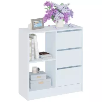 Тумба напольная «Т 1», 3 ящика, 700273750 мм, цвет белая шагрень