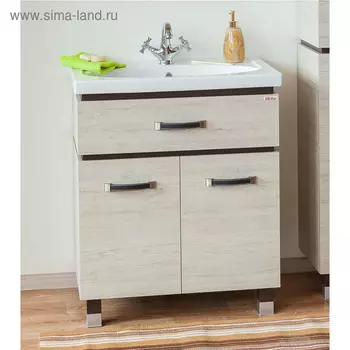 Тумба «Техас 70», цвет венге/орегон, с раковиной «Калипсо 70»