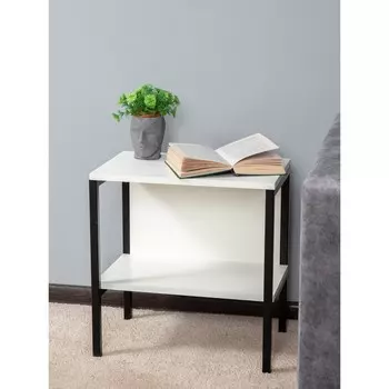 Тумба Tokyo, 450300470 мм, ЛДСП / металл, цвет белое тиснение / чёрный