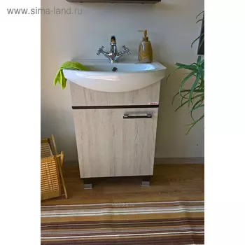 Тумба «Толедо 50», цвет венге/северное дерево светлое, левая, с раковиной «Элеганс 50»