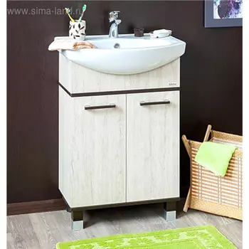 Тумба «Толедо 75», цвет венге/северное дерево, светлое, с раковиной «Элеганс 75»