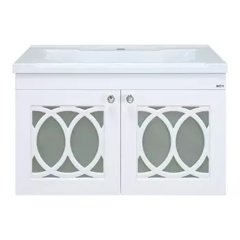 Тумба ТОНДО - 70 подвесная белая с раковиной EVVA - 70