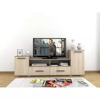 Тумба ТВ Парус-2 2000x375x750, цвет ясень шимо тёмный /дуб сонома