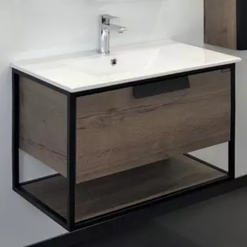 Тумба-умывальник COMFORTY «Бонн-75» цвет дуб темный, с раковиной COMFORTY 75E