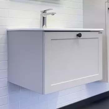 Тумба-умывальник Comforty «Ереван-60» серый шёлк, раковина Comforty 60E