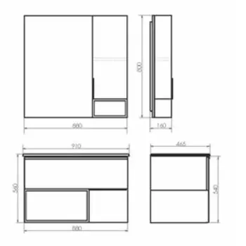 Тумба-умывальник COMFORTY «Франкфурт-90» цвет бетон светлый, с раковиной Quadro 90