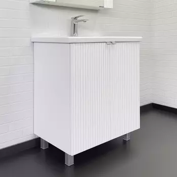 Тумба-умывальник Comforty «Лима-70» белый матовый, раковина Como 70