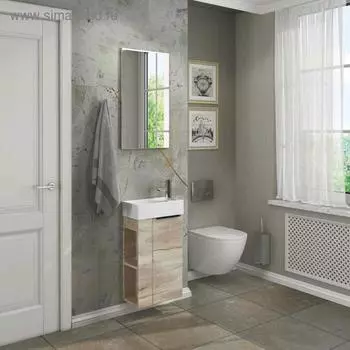 Тумба-умывальник COMFORTY «Матэ-40», дуб дымчатый с раковиной CREA 40, P-UM-CRE40/1