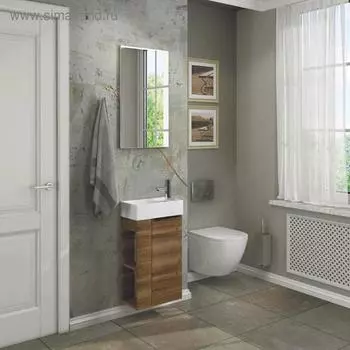 Тумба-умывальник COMFORTY «Матэ-40», дуб тёмно-коричневый с раковиной CREA 40, P-UM-CRE40/1 514757