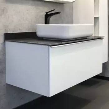 Тумба-умывальник Comforty «Милан-90», белый глянец со столешницей, с раковиной T-Y9378