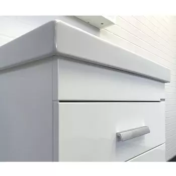 Тумба-умывальник Comforty «Никосия-60П», белый глянец с раковиной Fest 60