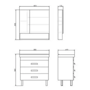 Тумба-умывальник COMFORTY «Никосия-80Н», дуб белый с раковиной Fest 80 F01